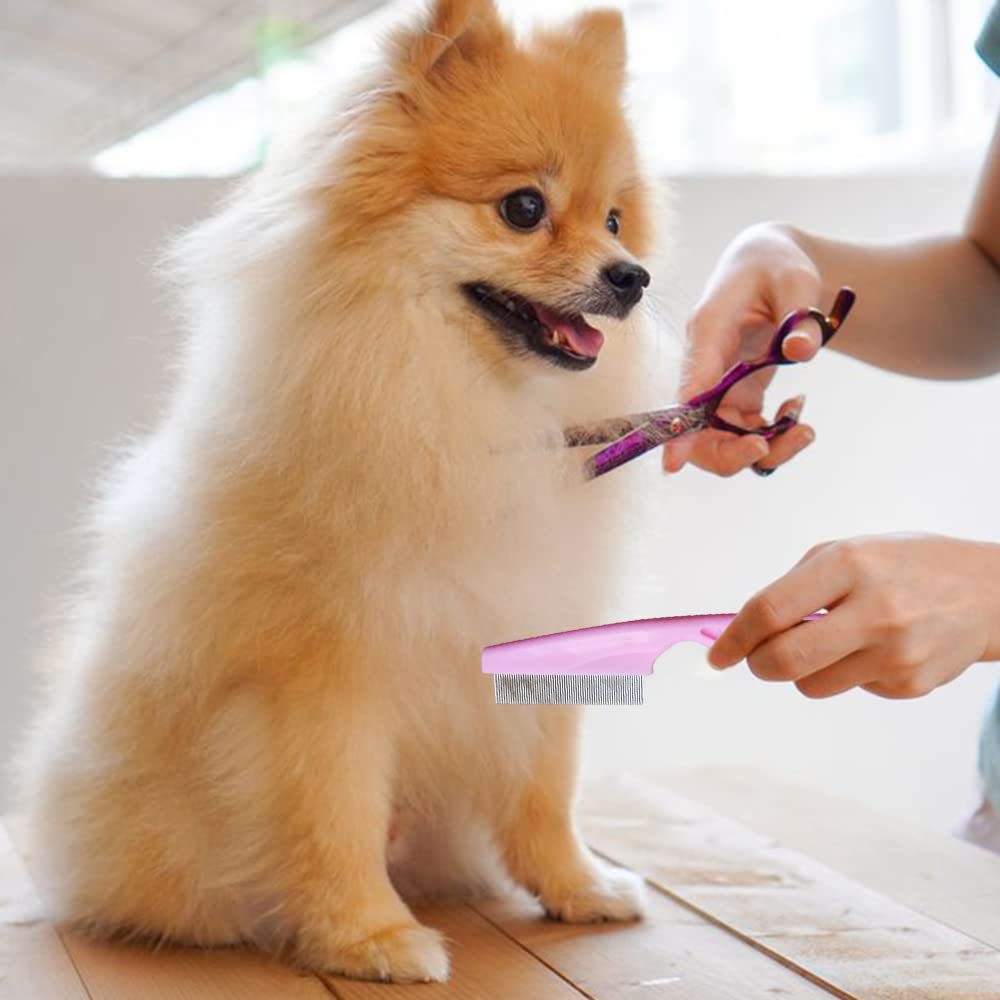 Multifunctional Pet Comb Tear Stain Removal Comb Magic Pets Grooming Comb Kit For Small Dogs Puppies Pet Grooming Brush Fine-Tooth Stainless Grooming Massage Comb