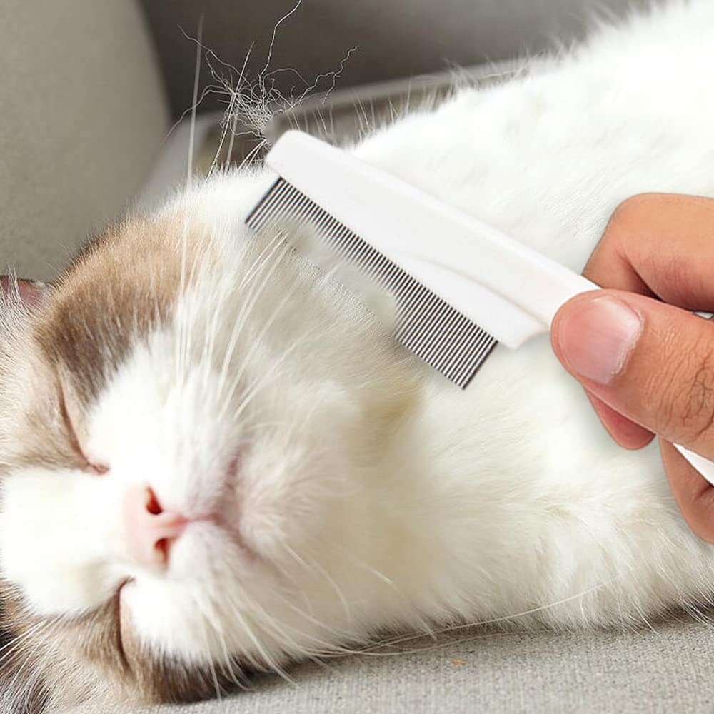 Multifunctional Pet Comb Tear Stain Removal Comb Magic Pets Grooming Comb Kit For Small Dogs Puppies Pet Grooming Brush Fine-Tooth Stainless Grooming Massage Comb