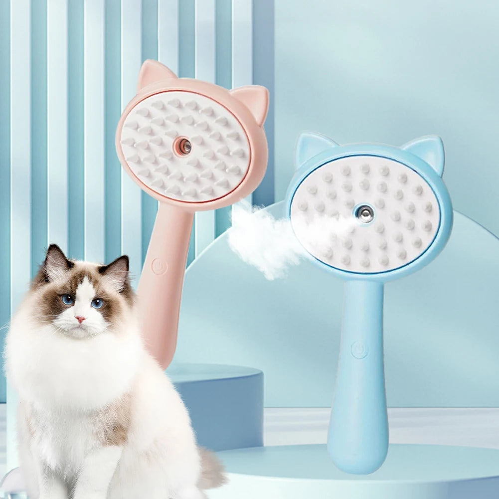 Hair Cleaning Brush With Mist Multifunctional Grooming Brush Rechargeable Self Cleaning Slicker Brush For Pets Dogs & Cats