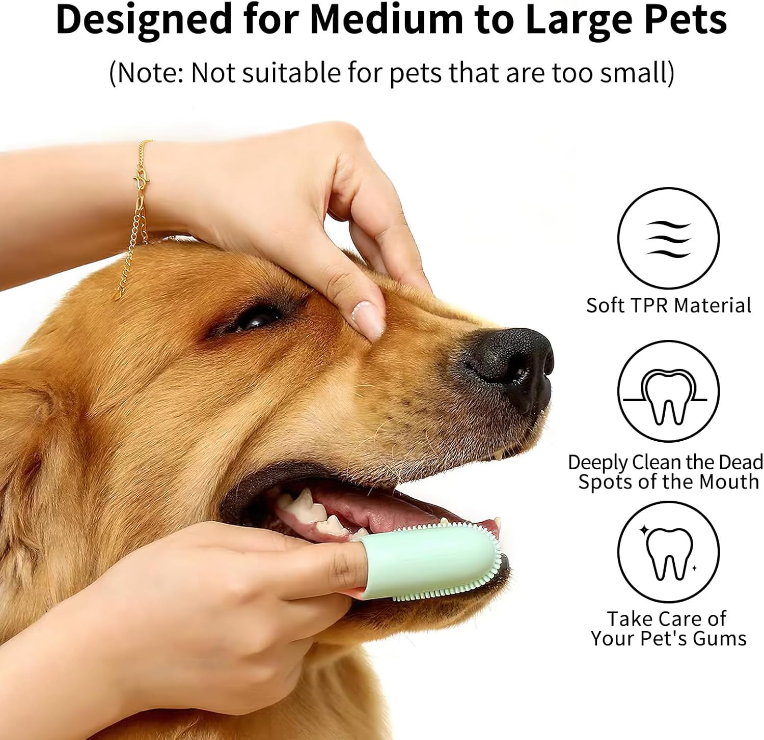 Toothbrush For Dog Finger Toothbrush Kit 135 Surround Bristles For Easy Teeth Cleaning Double Finger Toothbrush Dental Care For Puppies Cats And Small Pets