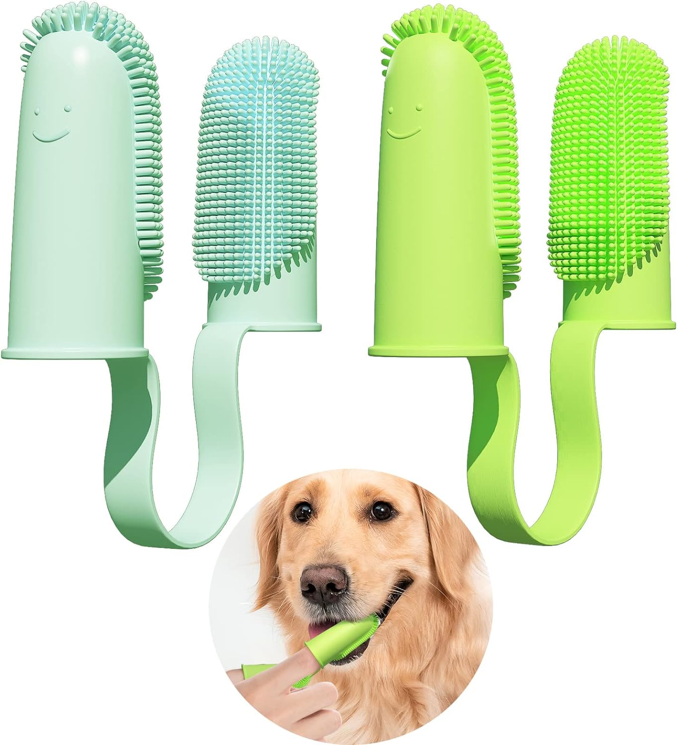 Toothbrush For Dog Finger Toothbrush Kit 135 Surround Bristles For Easy Teeth Cleaning Double Finger Toothbrush Dental Care For Puppies Cats And Small Pets