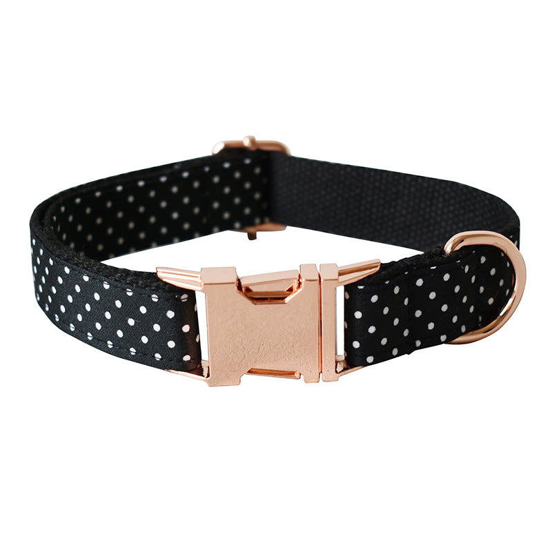 Black Polka Dot  Collar Dog Leash Pet Neck Collar
