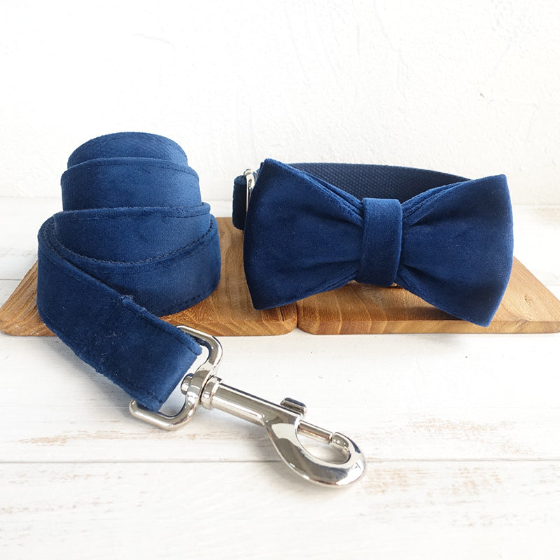 Bow pet collar small and large traction collar dog chain