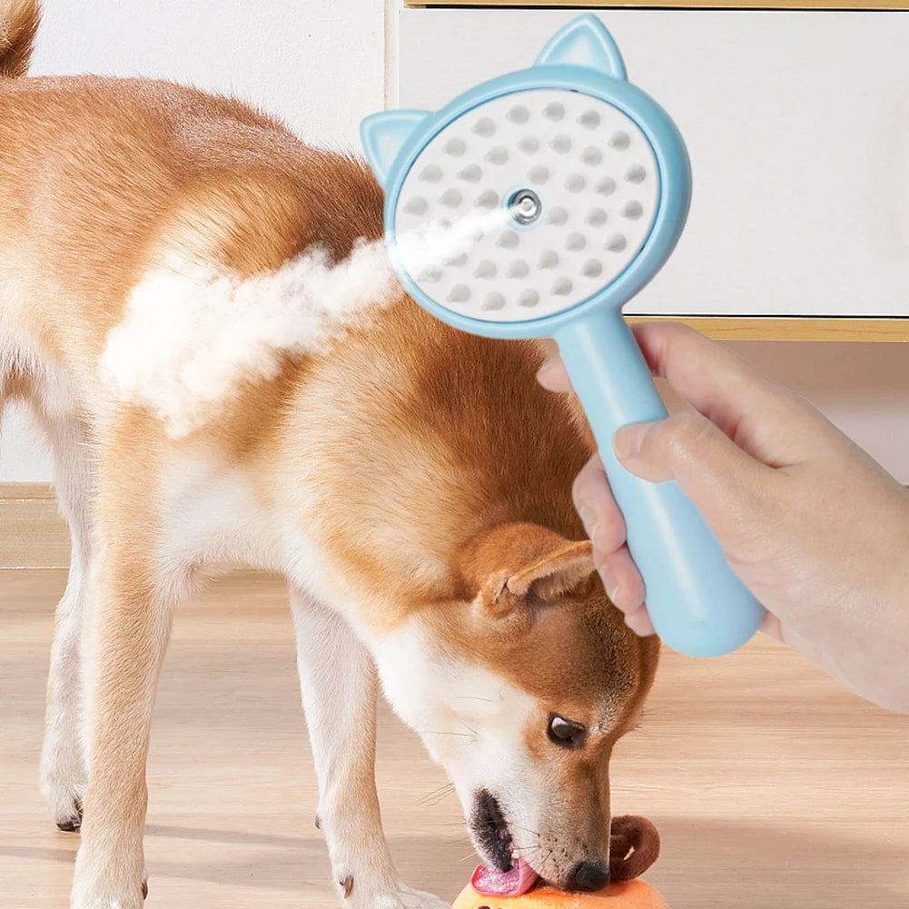 Hair Cleaning Brush With Mist Multifunctional Grooming Brush Rechargeable Self Cleaning Slicker Brush For Pets Dogs & Cats