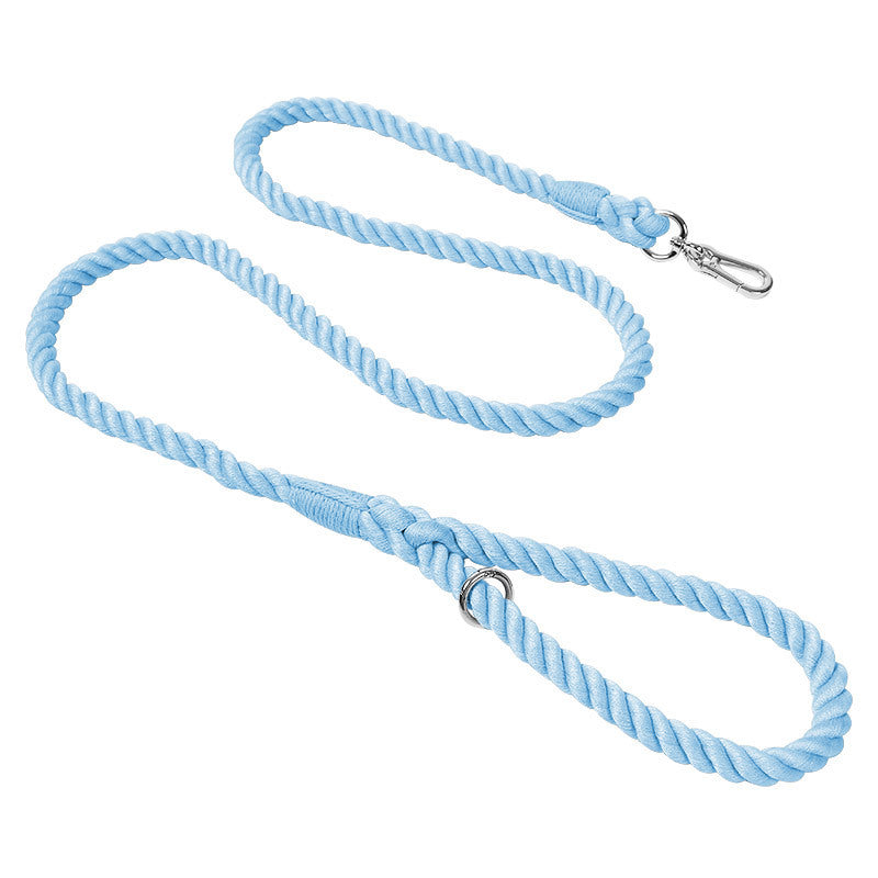 Weaving Gradient Colored Cotton Rope Pet Collar